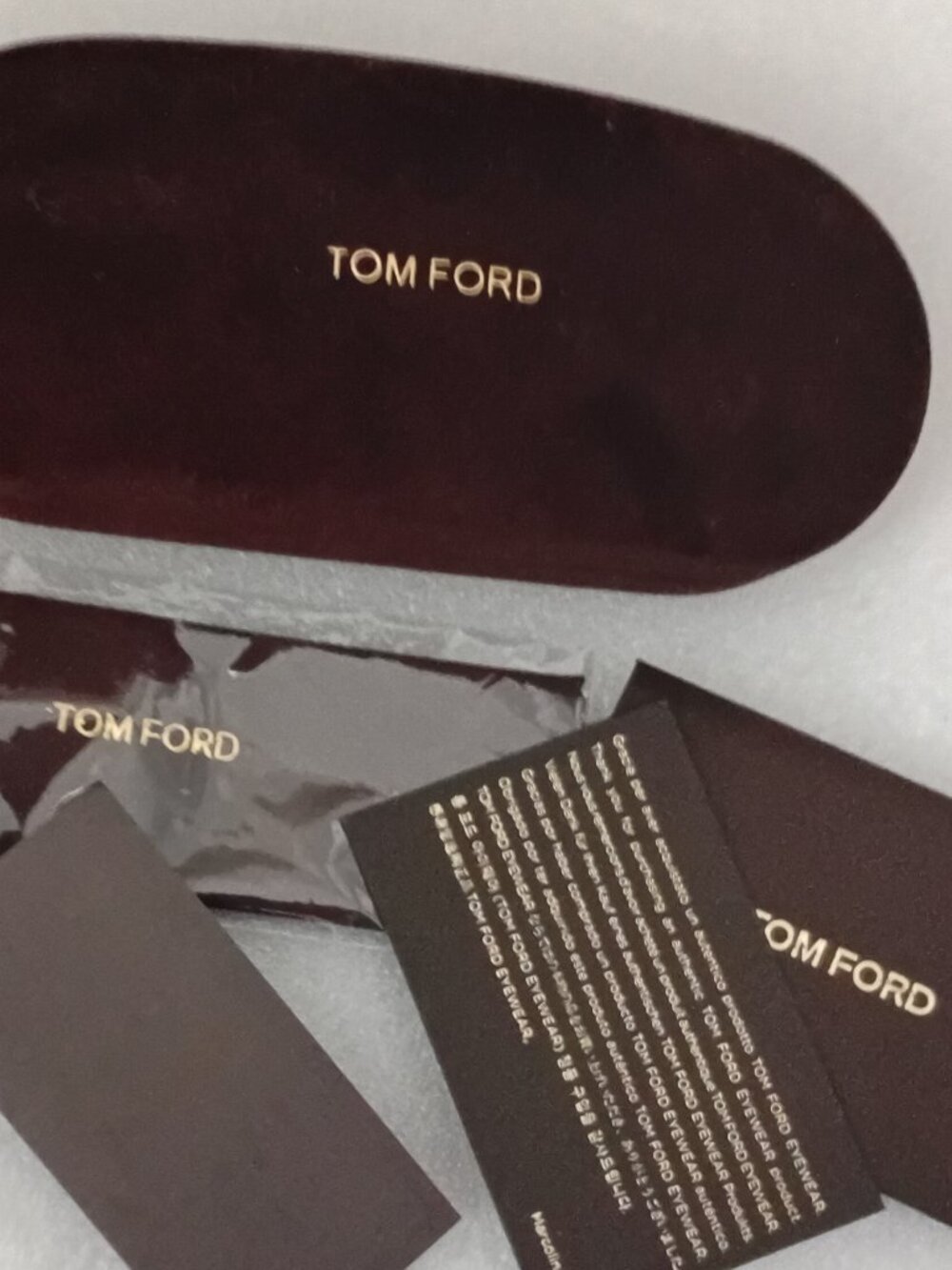 Tom Ford Empty Eyewear Case With Box, Authenticity Card, Cleaning Cloth, Booklet